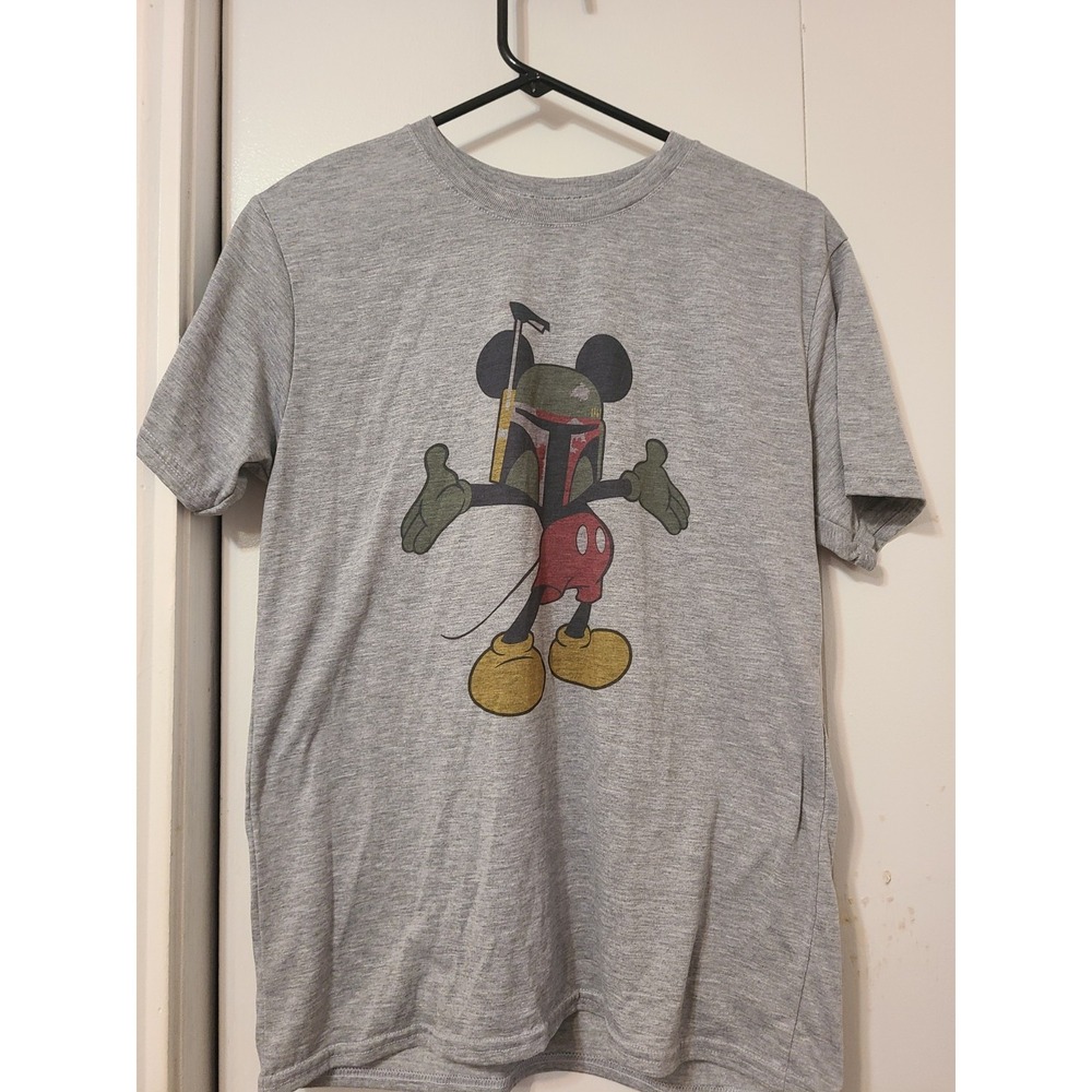 Mickey Mouse Dressed as Boba Fett. Gildan Size M.
